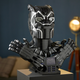 The Lego Marvel Black Panther bust posed on a table.